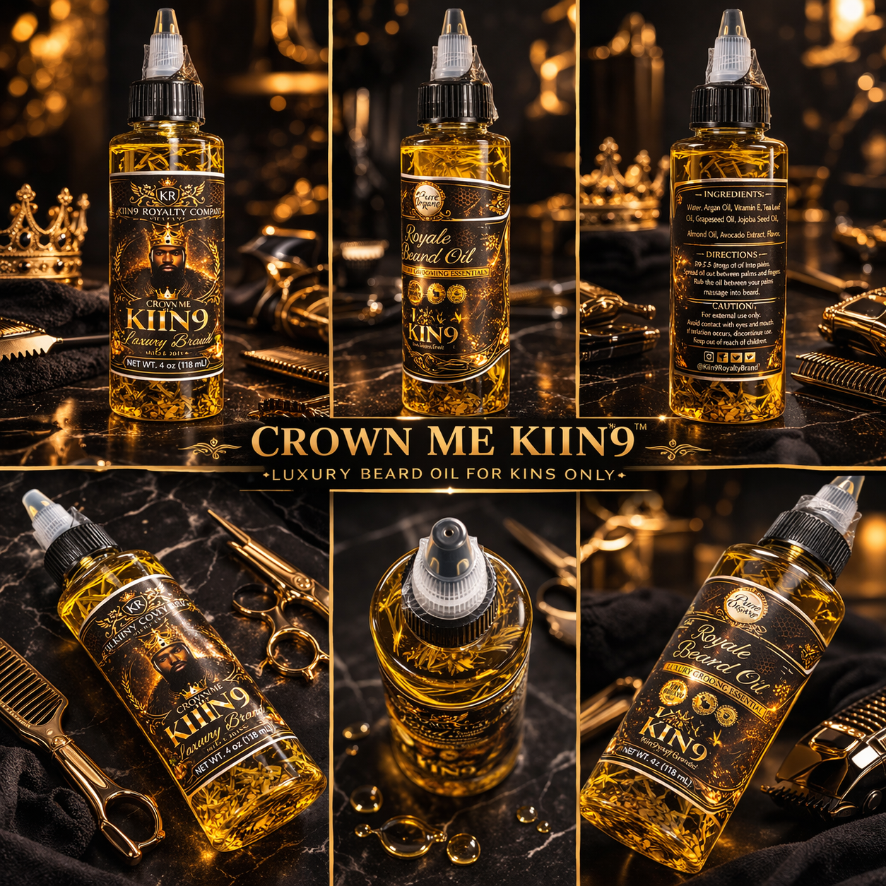 Crown Me KIIN9™ Luxury Beard Oil (Men’s Grooming)